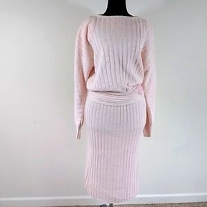 Raoul Vintage Silk Soie & Angora Rabbit Knit Set Sweater & Skirt Women’s Size S